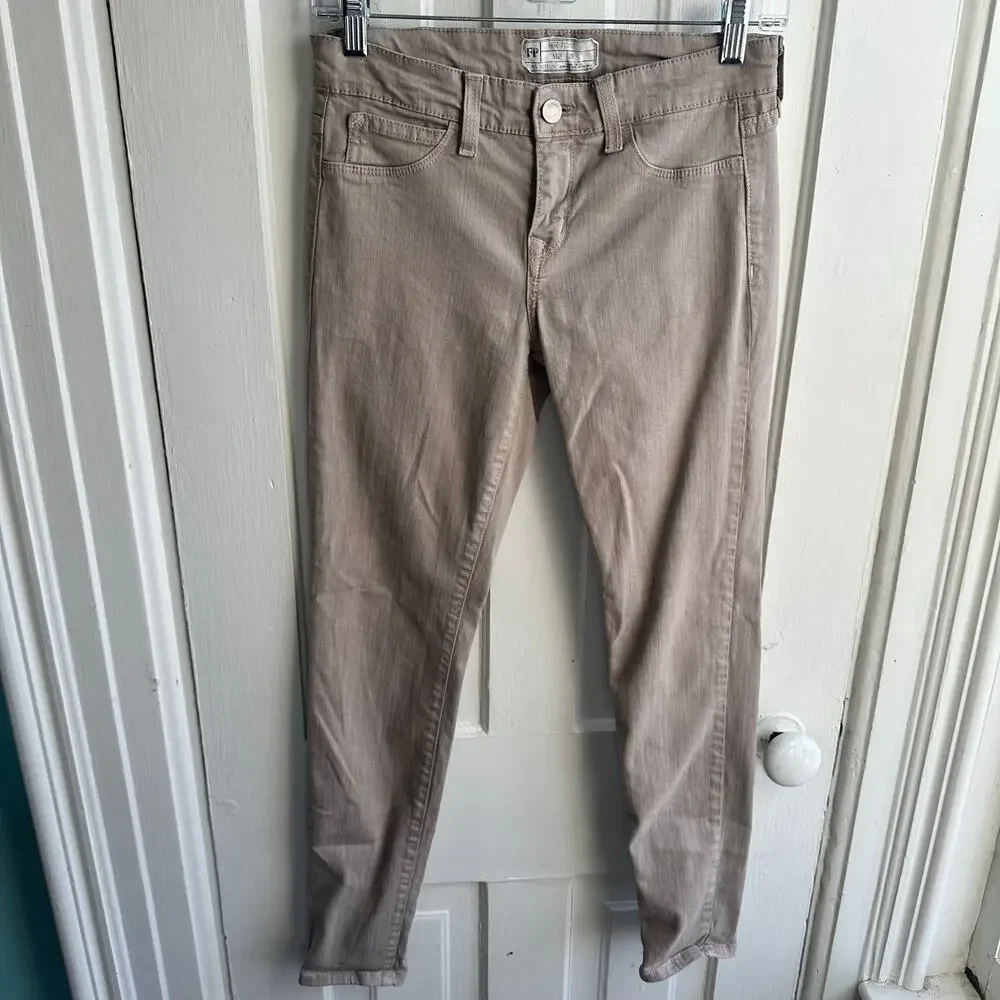 Free People FP Skinny Jeans Size 28 Taupe Gray Brown Stretch Ankle Jeans